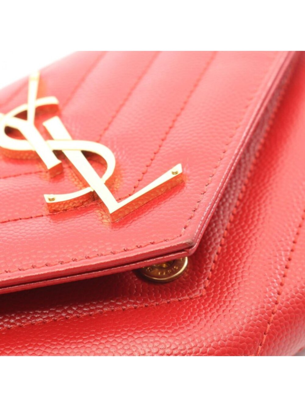 Saint Laurent Paris Bifold Wallet Monogram Red Leather Cassandra Matelasse - Picture 5 of 9